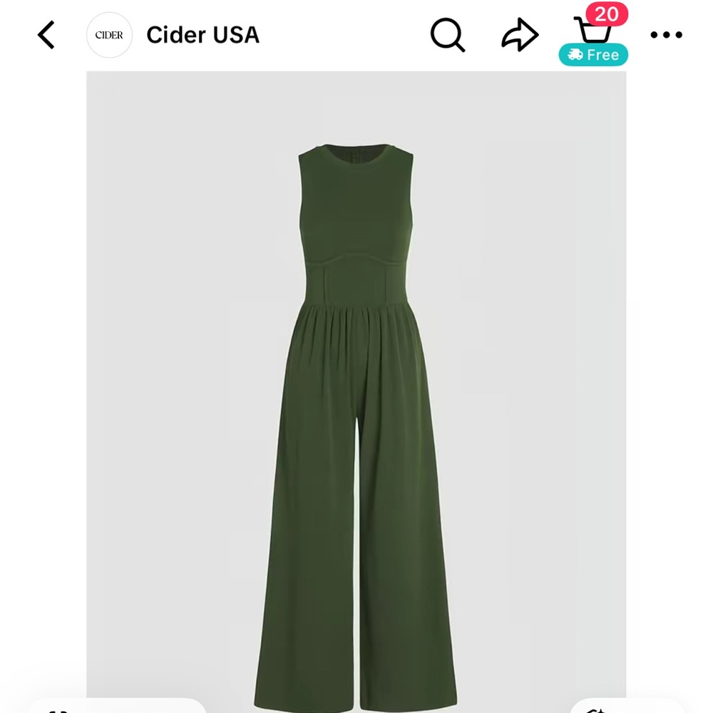 Round neck wide leg jumpsuit